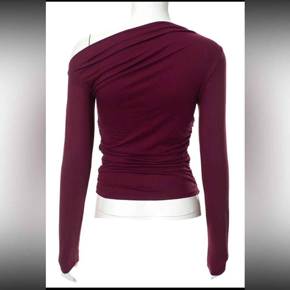 Elegant Off-Shoulder Burgundy Top
